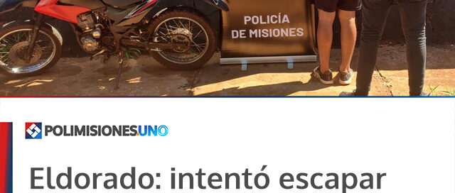 Eldorado: intentó escapar de un control y fue detenido con una moto adulterada